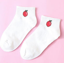 Load image into Gallery viewer, eTya 1 Pair 2019 Korean Kawaii Fruit  Embroidery Cute Sock For Women Lady Girl Cotton Winter Autumn Short Socks Sox