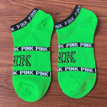 Load image into Gallery viewer, Hot Motion Socks PINK Socks New Unisex Cotton Mix Random  Harajuku Creative Happy Casual Sports Short Ankle Pink Letters Socks