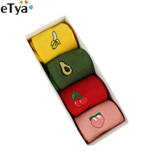 Load image into Gallery viewer, eTya 1 Pair 2019 Korean Kawaii Fruit  Embroidery Cute Sock For Women Lady Girl Cotton Winter Autumn Short Socks Sox